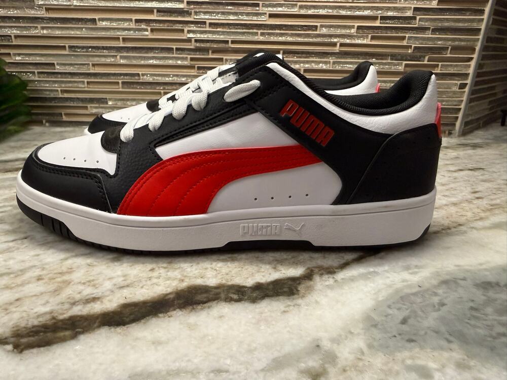 Puma Rebound Joy 380747-34 Men's Size 10 White Black Red Sneakers Worn Once